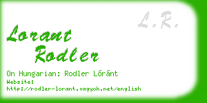 lorant rodler business card