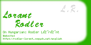 lorant rodler business card